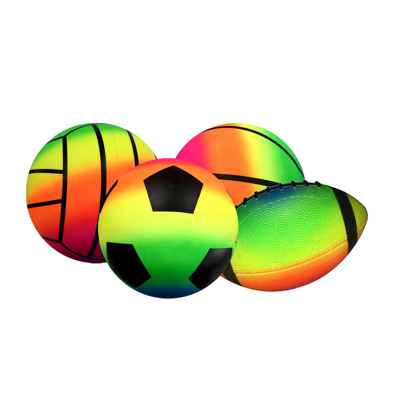 Assortiment de ballons de sport arc-en-ciel de 15,2 cm, 1 unité